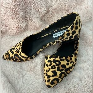 Steve Madden Leopard Pony Fur D’orsay Ballet Flats.